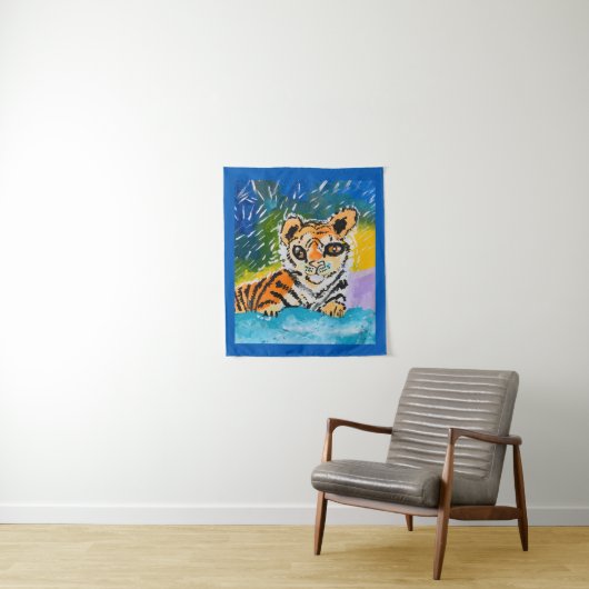 ベビータイガー「Art by Kids」 タペストリー (インサイチュ)