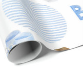 ベビータイポブルーパタン水彩男の赤ちゃんシャワー ラッピングペーパー (ロールコーナー)