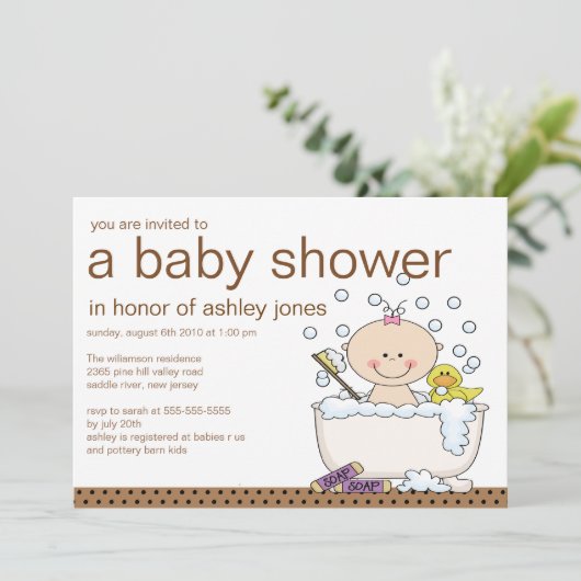 ベビータブガールベビーシャワー 招待状 (スタンド正面)