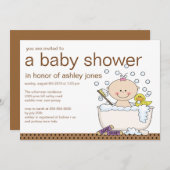 ベビータブガールベビーシャワー 招待状 (正面/裏面)