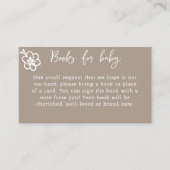 ベビータンブラウン春赤ちゃんシャワー用の本 エンクロージャーカード (正面)