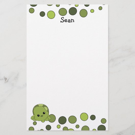 ベビータートルかわいこちゃん 便箋 (正面)