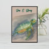 ベビータートルノートカード 招待状 (スタンド正面)