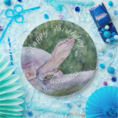 ベビータートルハッピーバースデー ペーパープレート (パーティー)