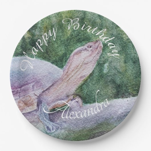 ベビータートルハッピーバースデー ペーパープレート (正面)