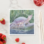 ベビータートルハッピーブラズデイ スタンダードランチョンナプキン (インサイチュ)