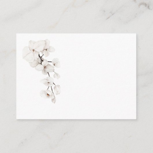 ベビーダスティブルーホワイトオーキッドベビーシャワー用の本 エンクロージャーカード (裏面)