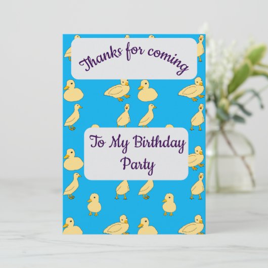 ベビーダックスサンキューカード 招待状 (スタンド正面)