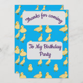 ベビーダックスサンキューカード 招待状 (正面/裏面)