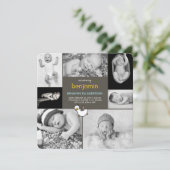 ベビーダックス写真コラージュ少年の誕生のお知らせ 案内状 (スタンド正面)