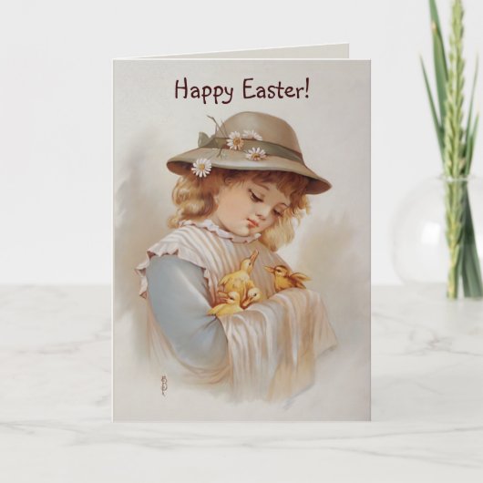 ベビーダックス春と復活祭の女の子 シーズンカード (正面)