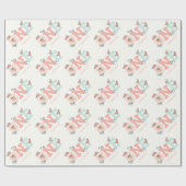 ベビーダックス1フォトガール1st誕生日ギフトラップ ラッピングペーパー (フラット)