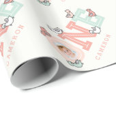 ベビーダックス1フォトガール1st誕生日ギフトラップ ラッピングペーパー (ロールコーナー)