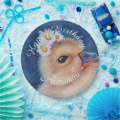 ベビーダックハッピーバースデー ペーパープレート (パーティー)