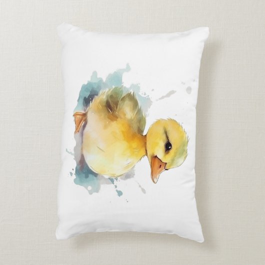 ベビーダック水彩アクセント枕 アクセントクッション (裏面(縦))