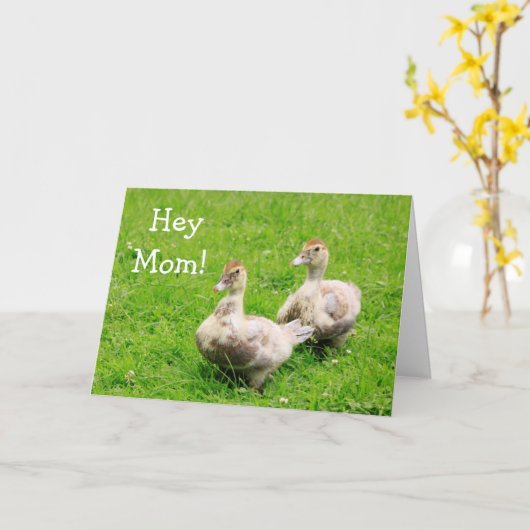 ベビーダック用ママ誕生日カード カード (黄色い花)