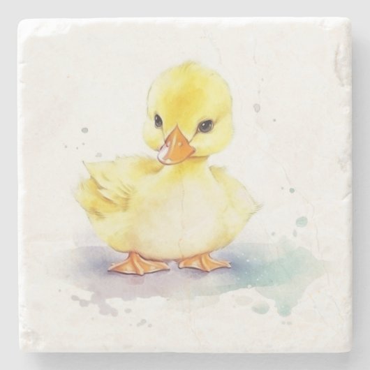 ベビーダック2水彩ストーンコースター ストーンコースター (正面)