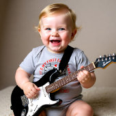 🎵🎸🎄ベビーダヴィンチロッキングXマスブラック ベビーボディスーツ