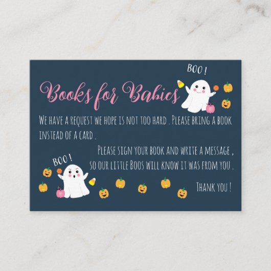 ベビーダークブルーハロウィーン囲いカード用の本 エンクロージャーカード (正面)