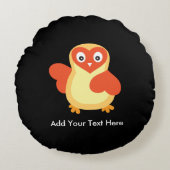 ベビーチキン – かわいい漫画とカスタム文字 ラウンドクッション (正面)