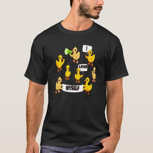 ベビーチクチキン、カモの抗議、私はMys大好き Tシャツ (正面)