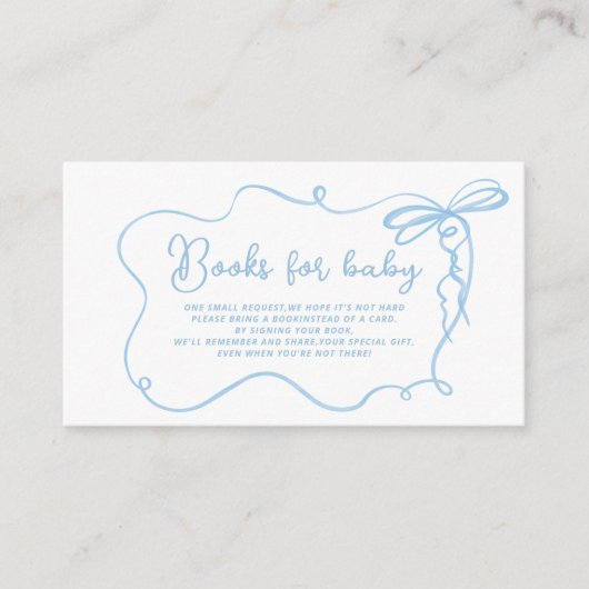 ベビーチケットのためのブルーボウの波状枠優美な本 エンクロージャーカード (正面)