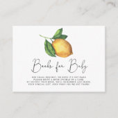ベビーチケット用の水色レモンベビーシャワーブック エンクロージャーカード (正面)