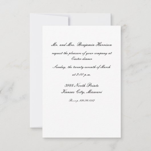 ベビーチックスはイースター・モルンの英語の狩りに 招待状 (裏面)