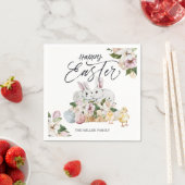 ベビーチックス&バンニー | ハッピーイースターパーティー スタンダードカクテルナプキン (インサイチュ)