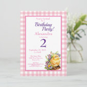ベビーチックピンクバースデーパーティー 招待状 (スタンド正面)