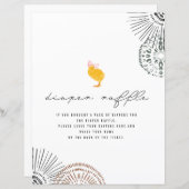 ベビーチックピンクボウベイビーシャワーおむつラッフルピード (正面/裏面)