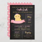 ベビーチックベビーシャワーシャルボード招待状 招待状 (正面/裏面)