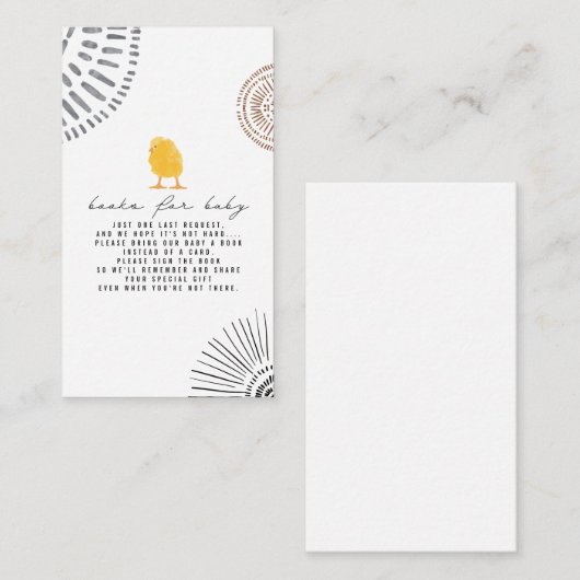 ベビーチックボホベイビーシャワーブックリクエスト エンクロージャーカード (正面/裏面)
