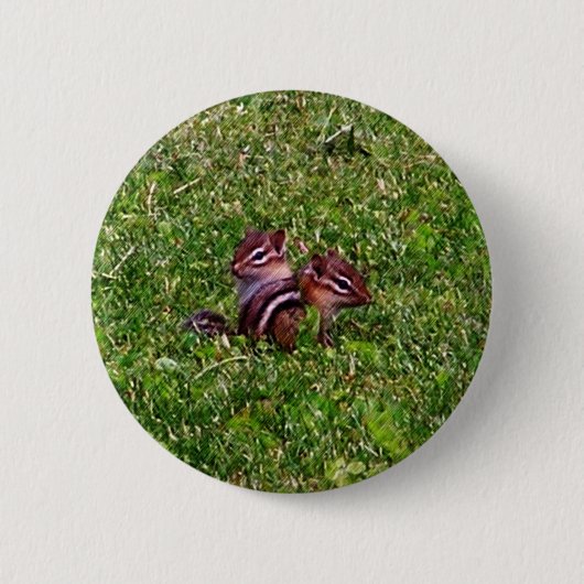 ベビーチップムンクス初日の動物ボタン 缶バッジ (正面)