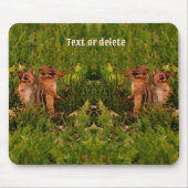 ベビーチップムンクス動物パーソナライズされた芸術 マウスパッド (正面)