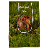 ベビーチップムンクス動物パーソナライズされた芸術 ミディアムペーパーバッグ (裏面)