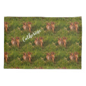 ベビーチップムンクス動物パーソナライズされた芸術 枕カバー (裏面)