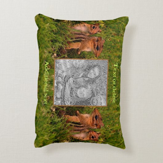 ベビーチップムンクフレーム独自の写真を作成 アクセントクッション (裏面(縦))