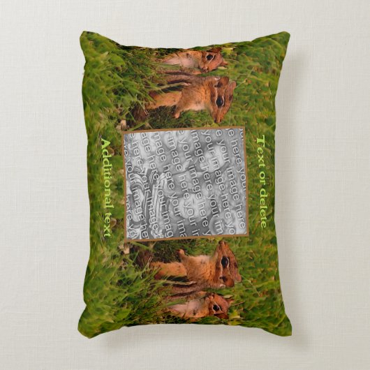 ベビーチップムンクフレーム独自の写真を作成 アクセントクッション (正面(垂直))