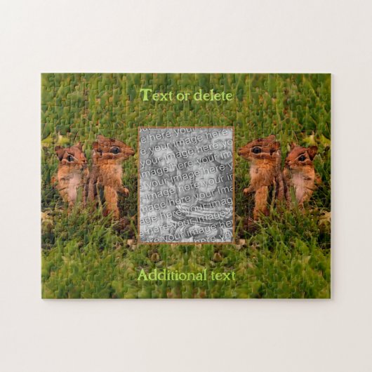 ベビーチップムンクフレーム独自の写真を作成 ジグソーパズル (横)