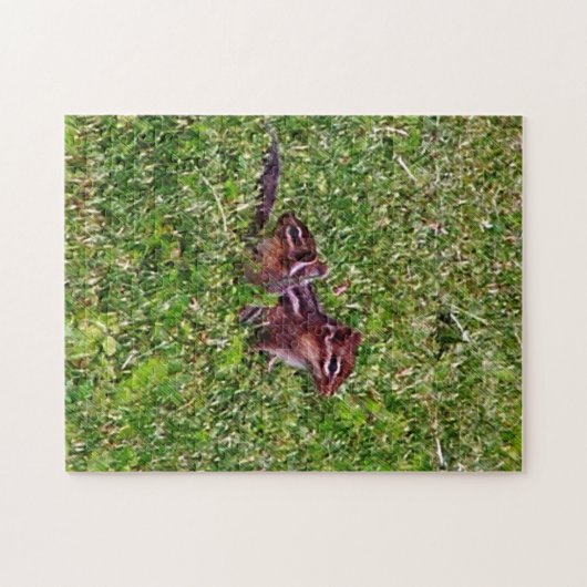 ベビーチプムンクスの第1日#4動物芸術 ジグソーパズル (横)