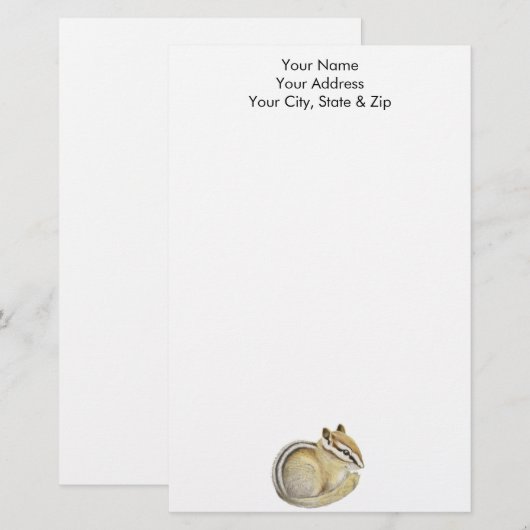 ベビーチムンク 便箋 (正面/裏面)