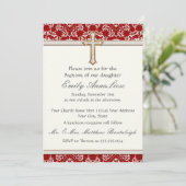 ベビーチャイルド乳児バプテスマ金ゴールドゴールデンクロスレース 招待状 (スタンド正面)