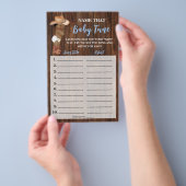 ベビーチューンオウムカウボーイシャワーゲームカードに名前を付ける チラシ (ハンドル)