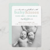 ベビーツインズバレンタインデー写真誕生のお知らせ シーズンカード (正面/裏面)