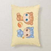 ベビーツインズベアキャットジャンプスオンイエロー アクセントクッション (正面(垂直))
