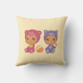 ベビーツインズベアーキャットジャンプスーツ2オンイエローオンボード クッション (裏面)