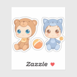 ベビーツインズベアーキャットジャンプスーツ シール