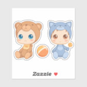 ベビーツインズベアーキャットジャンプスーツ シール (シート)