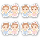 ベビーツインズボーイ&ガールセットof 4 シール (正面)